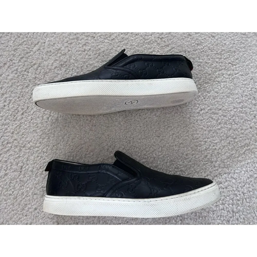 Authentic Gucci Signature Guccissima Leather Slip-On 407364 GG 9.5 (US 10.5)